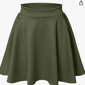 Luna Flower Women's Basic Versatile Stretchy Flared Skater Skirt